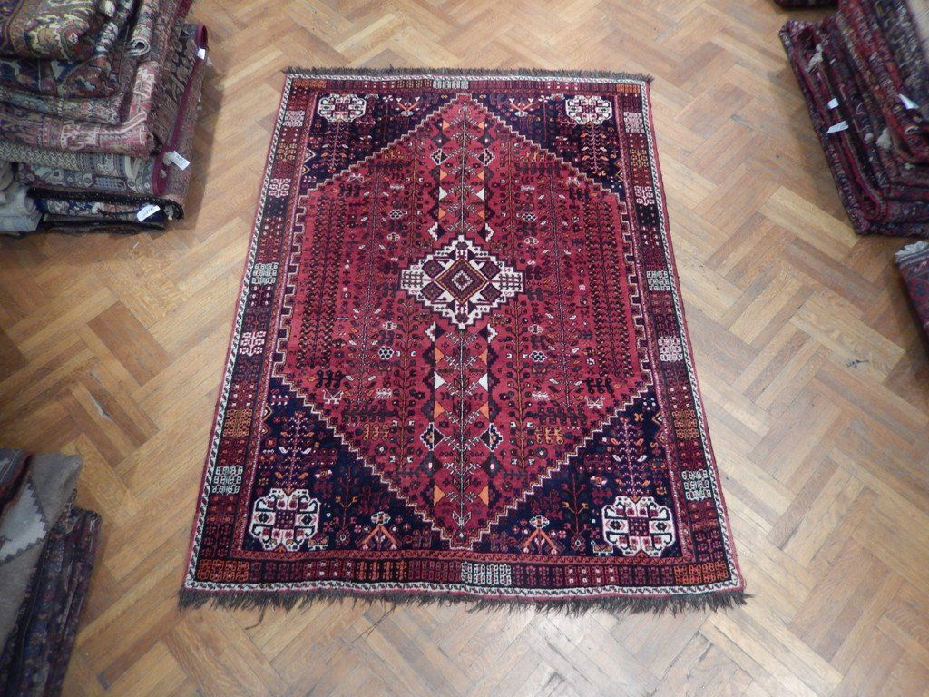  Semi antique 9'x7' wool on wool Persian Shiraz Qashqai (1 of 6)