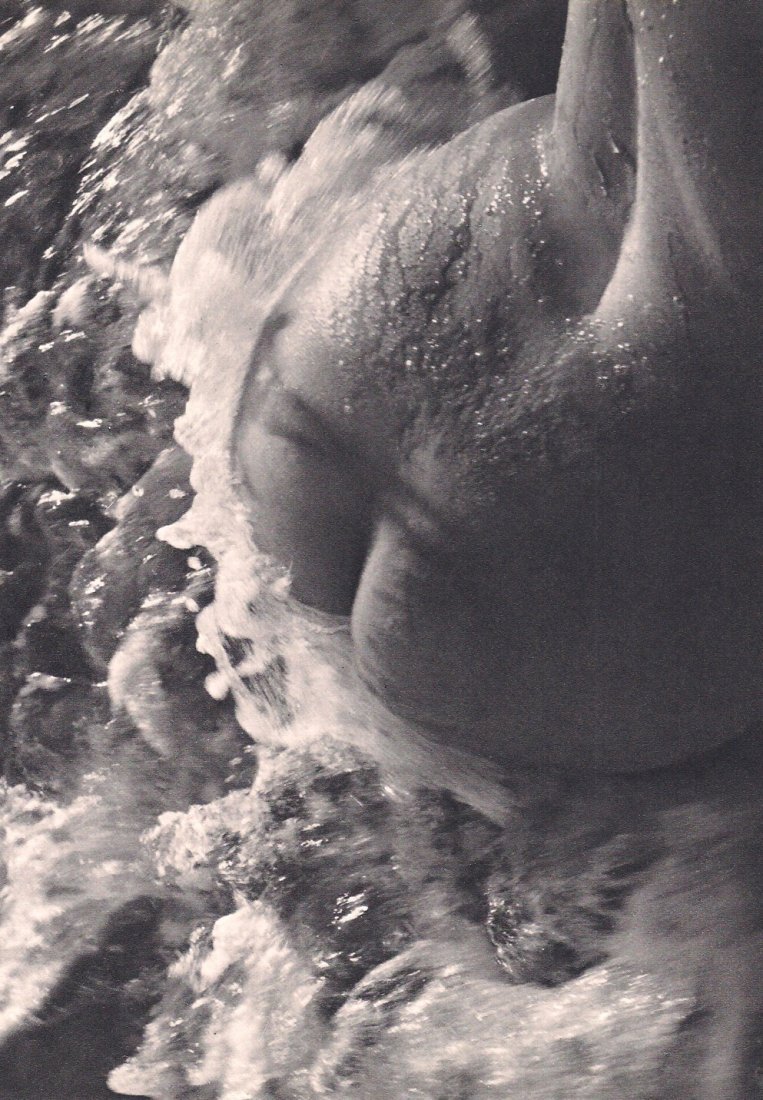 Clergue, Lucien - Nude, Waves: Vintage Sheet-Fed Gravure printed in 1964 by Sapho, France - Image size approx. 6.5" x 9"• Buyer Pays Shipping. • Ships From Florida • Items will ship to the Continental US at a flat rate of $15