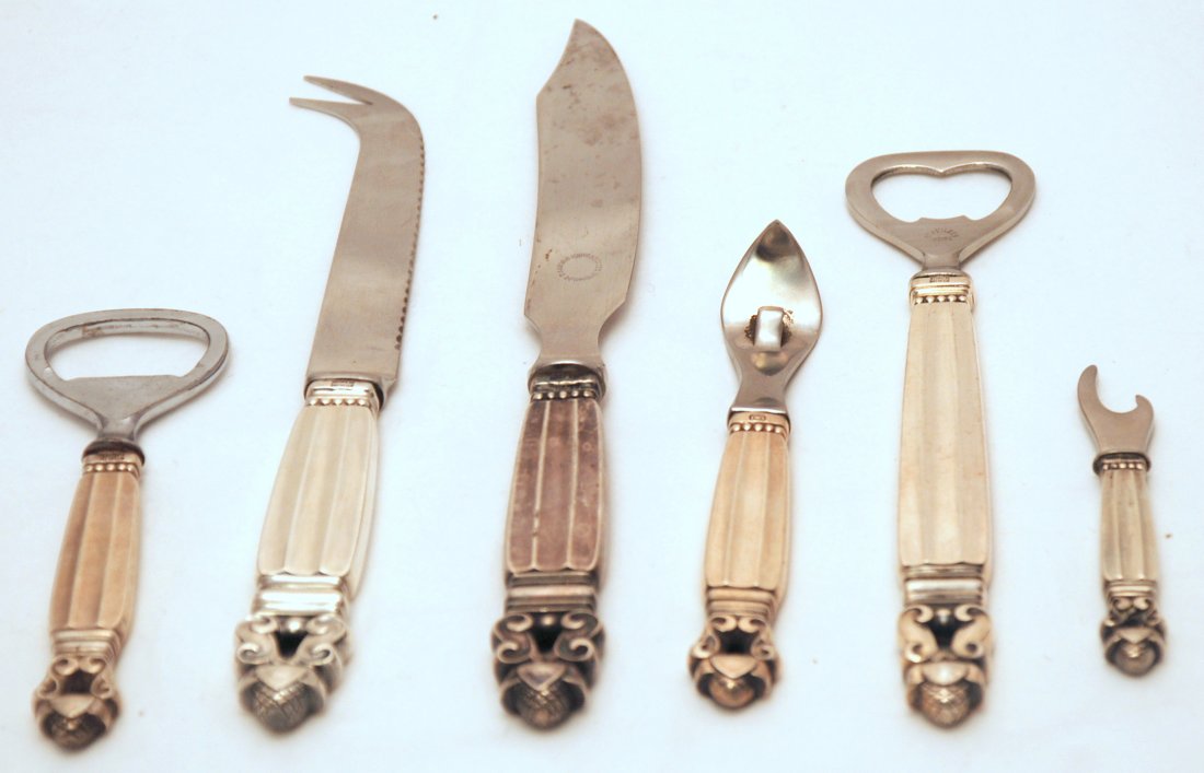 Georg Jensen Acorn Sterling Silver Bar Set (1 of 5)