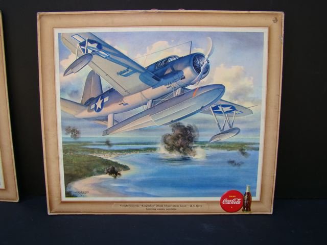 Coca Cola WW II Cardboard Grocery Display Sign: (1 of 6)