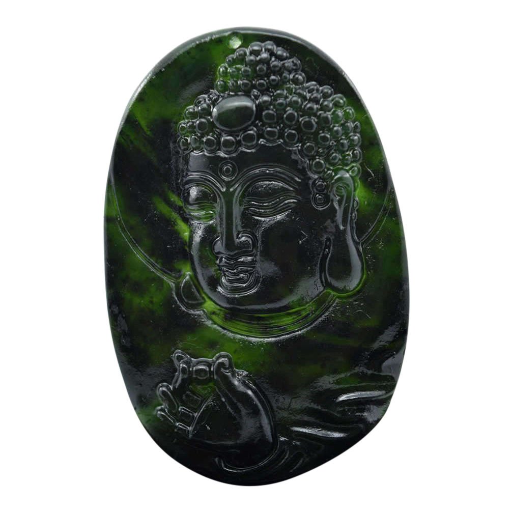 Natural Jade Hand Carved Buddha Pendant (1 of 1)
