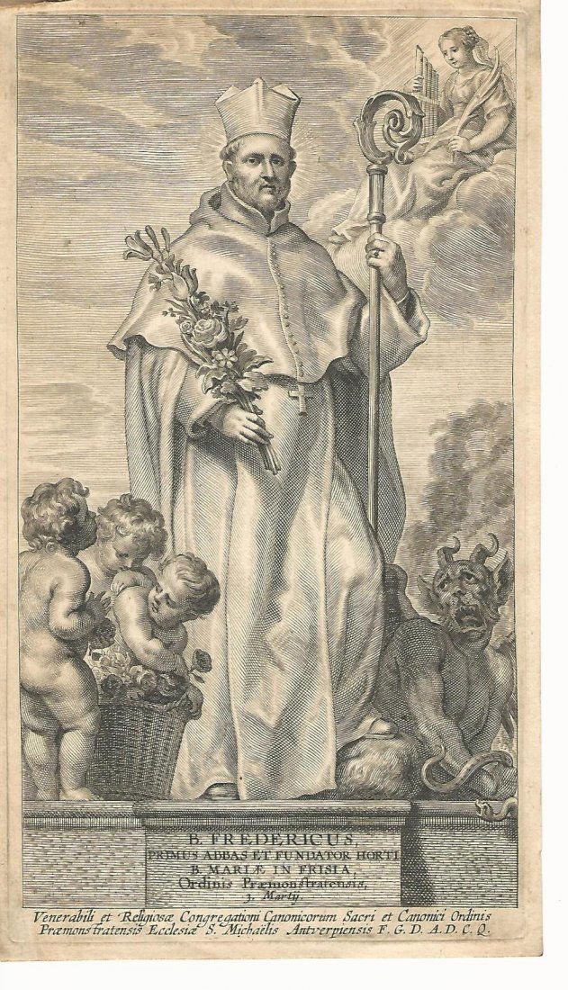 1660 Fine Religious Engraving of Abbas (1 of 1)