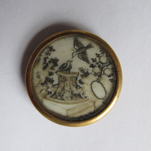 19thC Memorial, Mourning Miniature Painting (1 of 2)