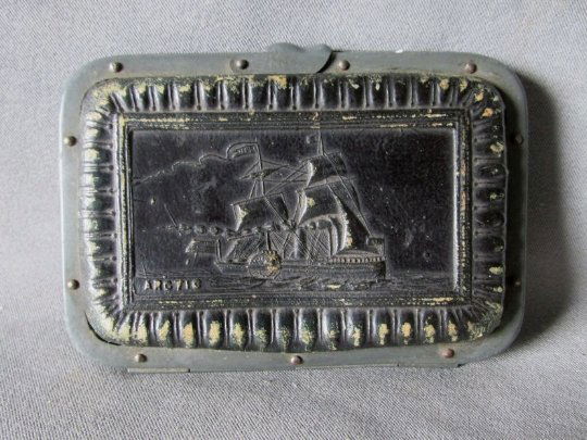 Antique USN Arctic Sidewheeler Sailing Ship Coin Purse (1 of 5)