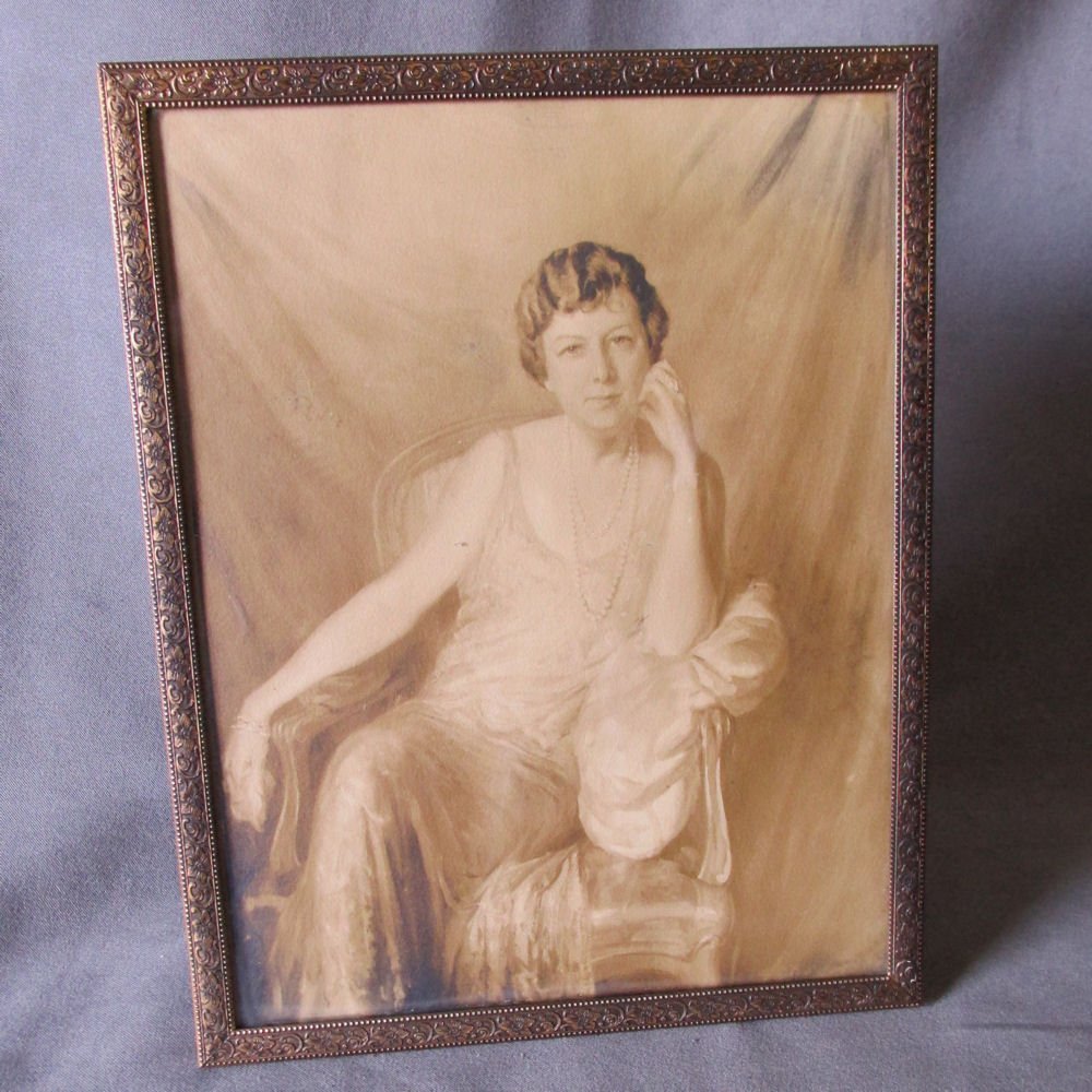 Jessie Tarbox Beals Gelatin Silver Photograph, Portrait: An antique Art Deco Portrait by Jessie Tarxbox Beals (1870-1942). Jesse Tarbox Beals was an American photographer and the first published female photojournalist in the United States. Her career spanne
