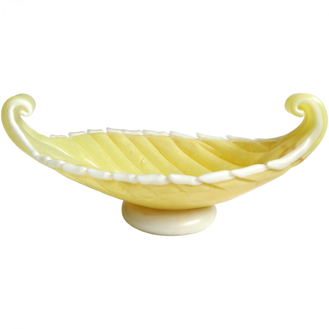 Barovier Toso Murano Yellow Gold Gondola Art Glas Bowl (1 of 5)