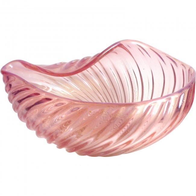 Archimede Seguso Murano Opal Pink Gold Bowl (1 of 5)