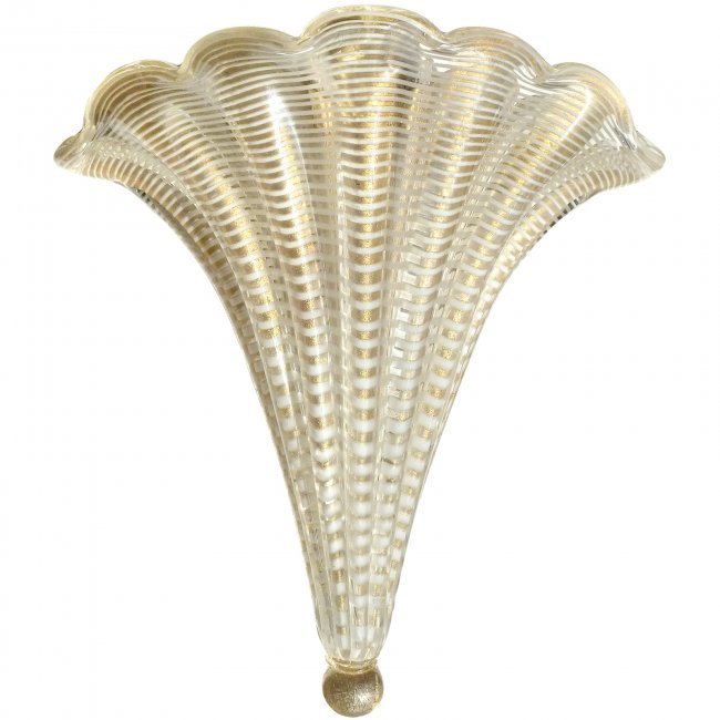 Ercole Barovier Murano Gold Fan Shape Wall Vase (1 of 5)