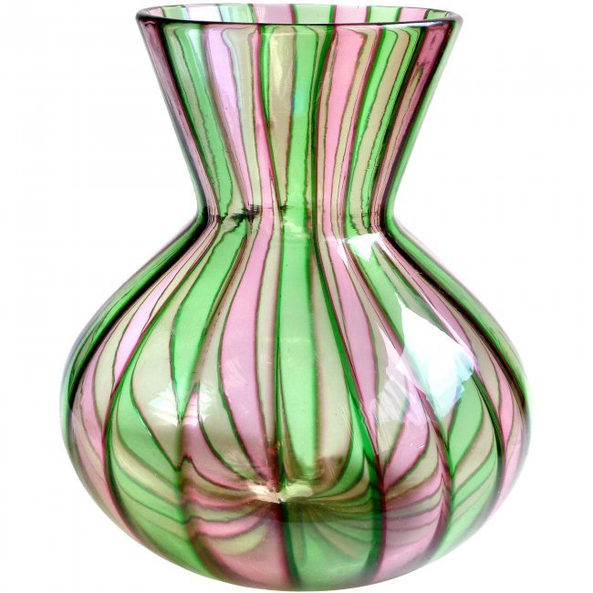 Fratelli Toso Murano A Canne Glass Vase (1 of 3)