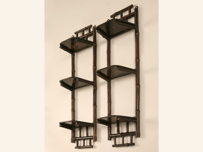 Pair of Antique English Japanned Wall Displays (1 of 10)