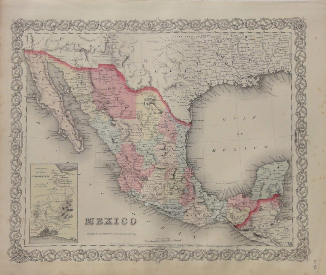 Map of Mexico (Tehuantepec) by Colton, 1875 (1 of 8)