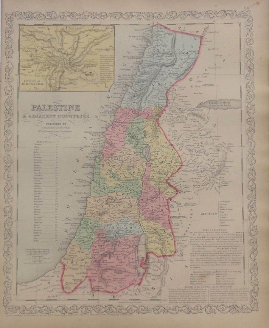 Map of Palestine, (Jerusalem), 1850 (1 of 5)