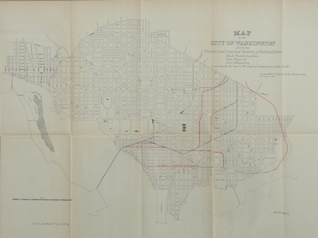 Washington DC & Georgetown, Streets and Avenues, 1872 (1 of 3)