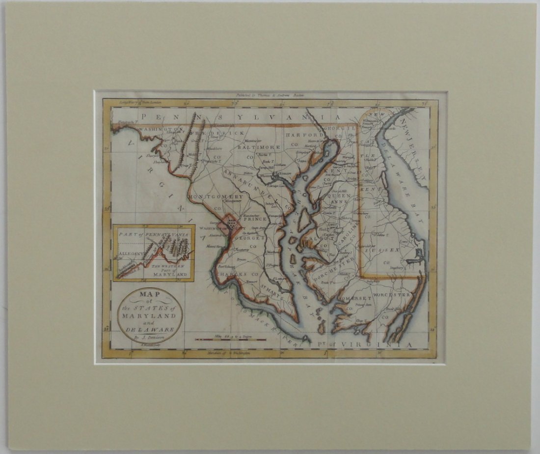Map of Maryland, Delaware and Washington, DC, 1796 (1 of 3)