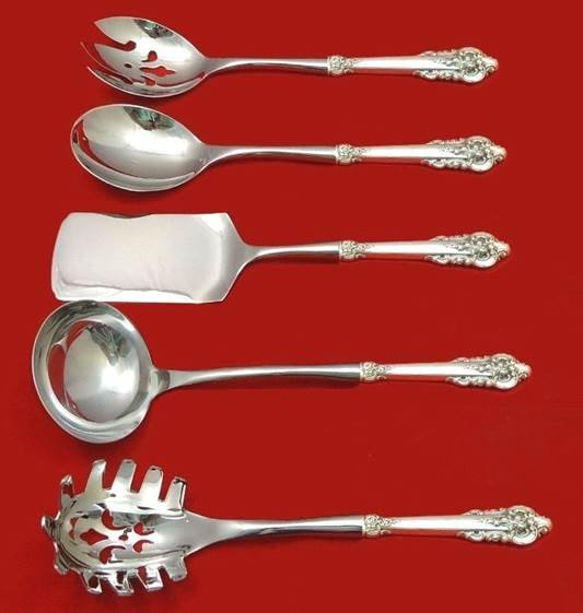Grande Baroque by Wallace sterling 5pc hostess set (1 of 1)