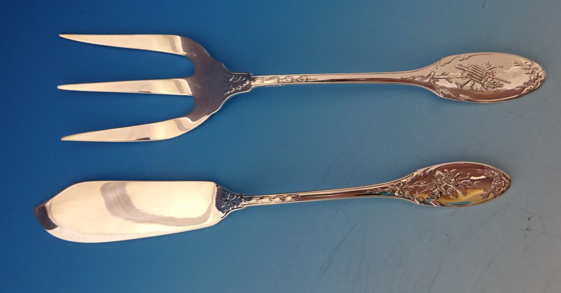 Faberge sterling 2pc appetizer set "Opera Russe" (1 of 3)