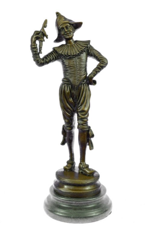 100% solid bronze figurine on marble base (1 of 3)