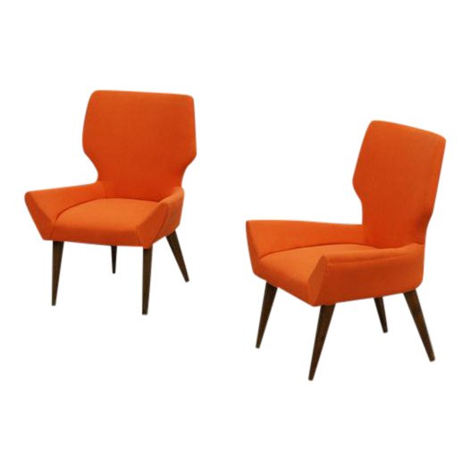 Pair Mid-Century Slipper chair (1 of 5)