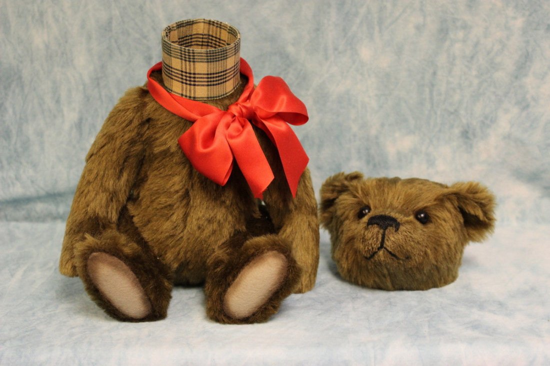 12" R. John Wright "Woodruff" Teddy Bear Candy: 12" R. John Wright Artist "Woodruff" Teddy Bear Candy Container made in the Antique Style of 1910 This charming fellow named "Woodruff" is the second in a series of the RJW "Classic Teddy's" serie