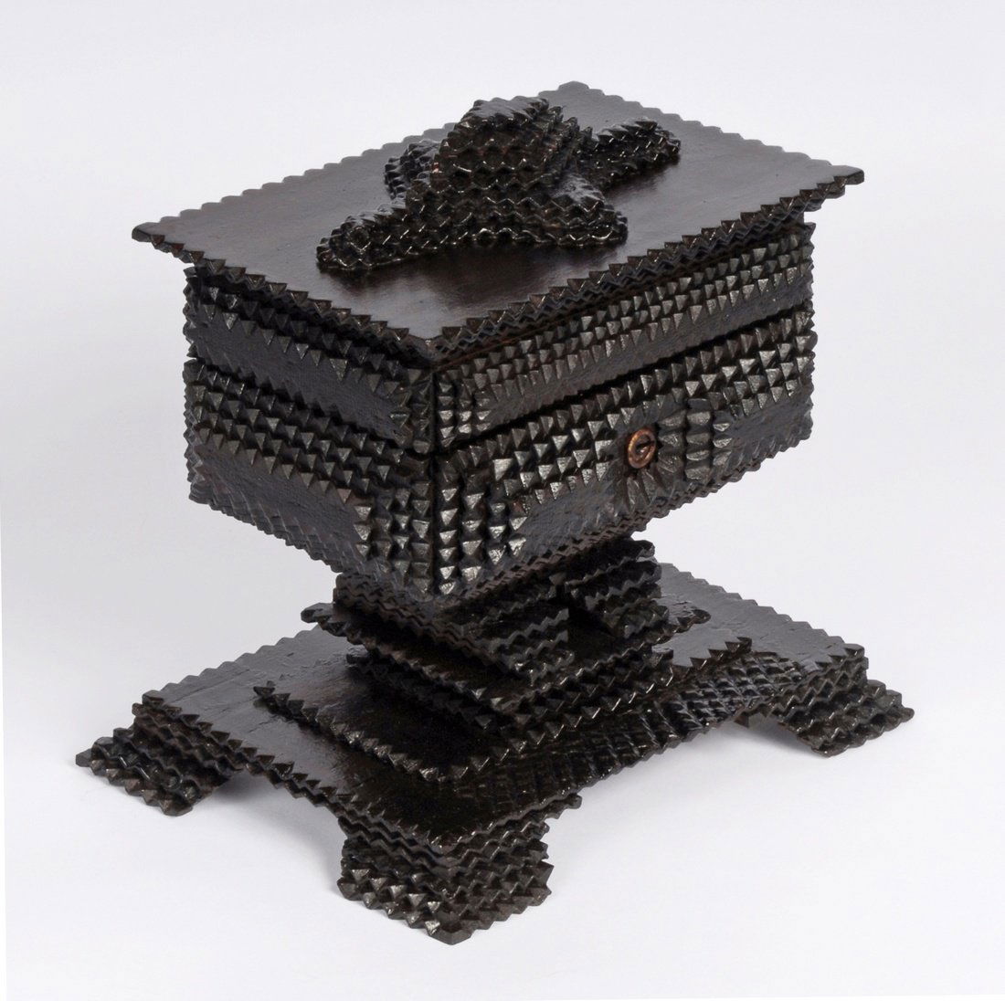 Tramp Art Box on Splayed Legs (1 of 6)