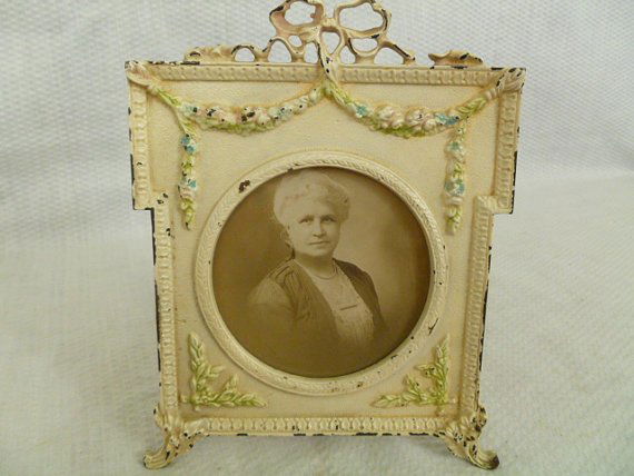 French Style, Painted Cast Iron Antique Picture (1 of 5)