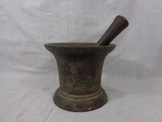 Solid Iron Mortar and Pestal (1 of 5)