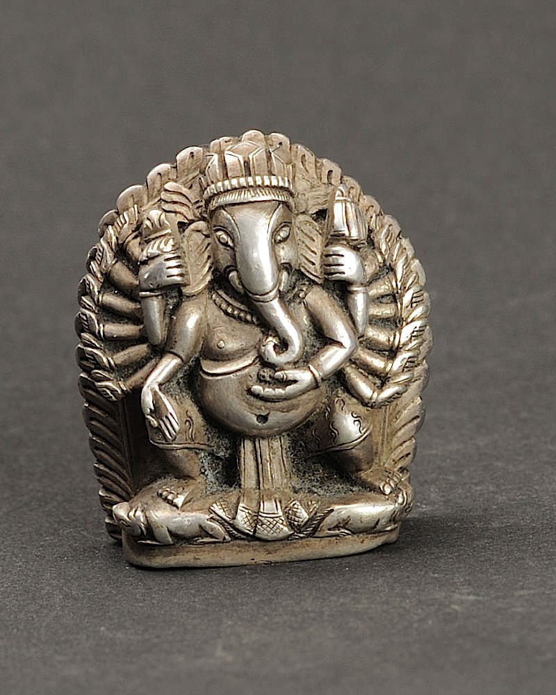 Silver Ganesh: Solid silver many armed Ganesh for you altar or traveling. Weight: 114.4g Dimensions: 1.5 x 1.7 x 0.7 inches This item ships from San Francisco, California Free shipping within the Continental USA (to