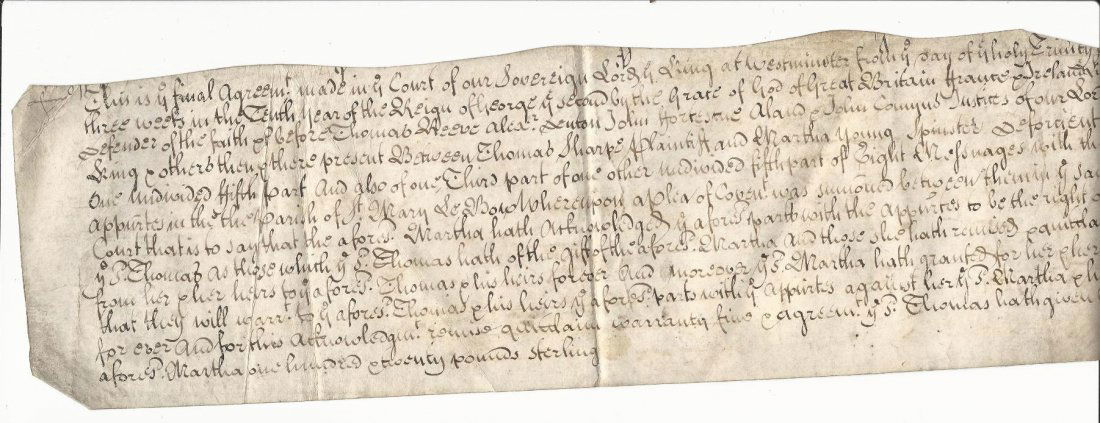 1737 Vellum Manuscript Articles of Agreement (1 of 1)