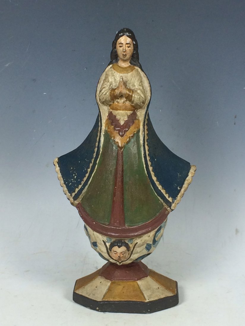 Carved Wood Virgin Mary (1 of 4)