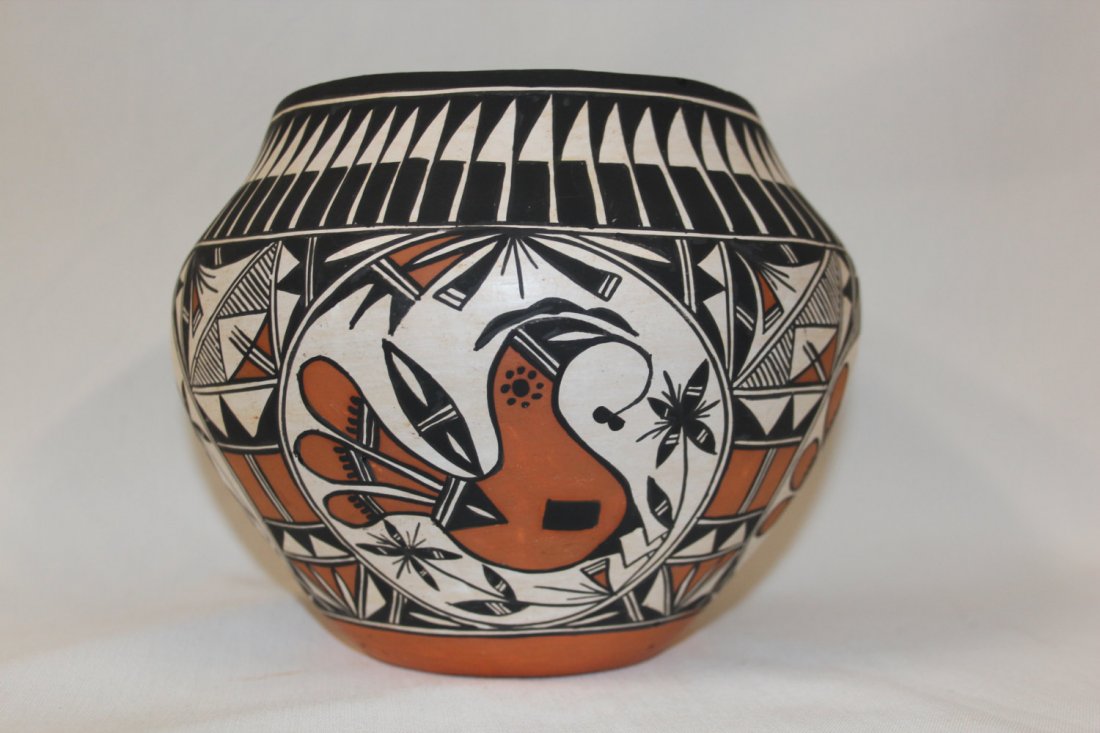 Acoma Pueblo Pottery, Polychrome Acoma Pottery Bowl (1 of 5)