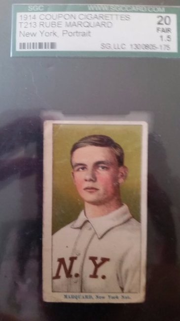 1914 Rube Marquard portrait Coupon Cigarettes NY Giants (1 of 1)