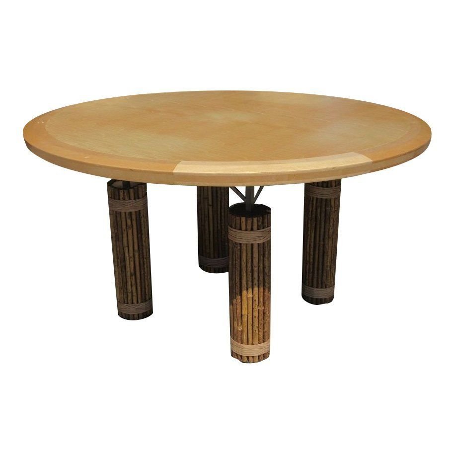 Unusual Signed McGuire Furniture Designer Round Dining (1 of 4)