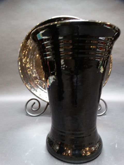 Bauer Black Stock Vase B709: Bauer pottery stock vase in black. 10?high x 7? diameter. All items ship from Early California Antiques in Los Angeles, CA. All items are authentic and original as described. No Reserve This item ship