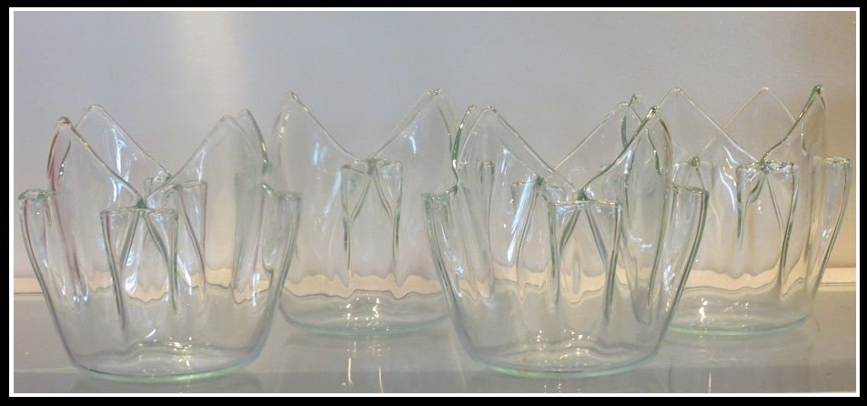 Rare Set of Apple Green Murano Venetian Handkerchief (1 of 4)