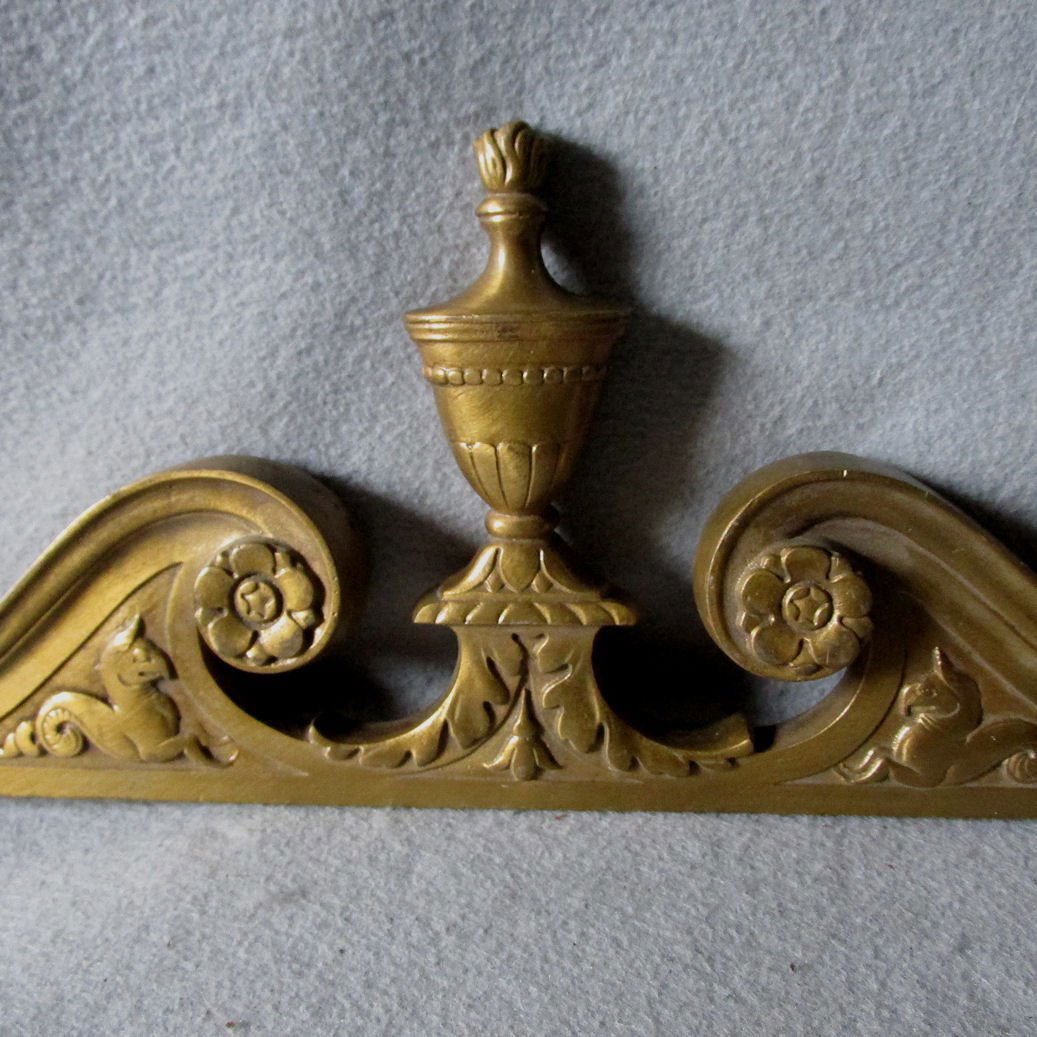 Vintage Architectural Bronze Pediment with Gargoyle (1 of 7)