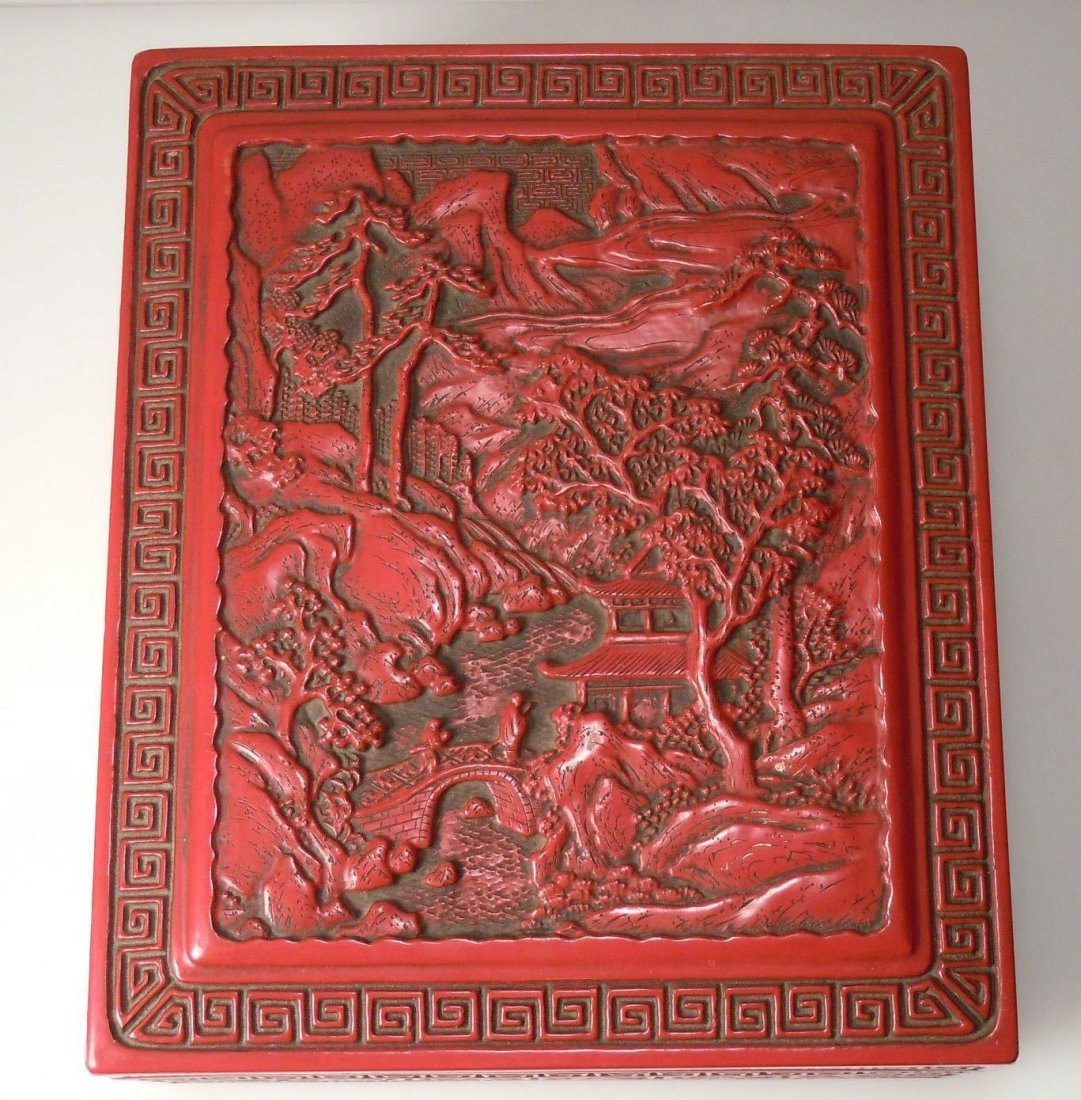 Large Chinese Cinnabar Lacquer Box (1 of 7)