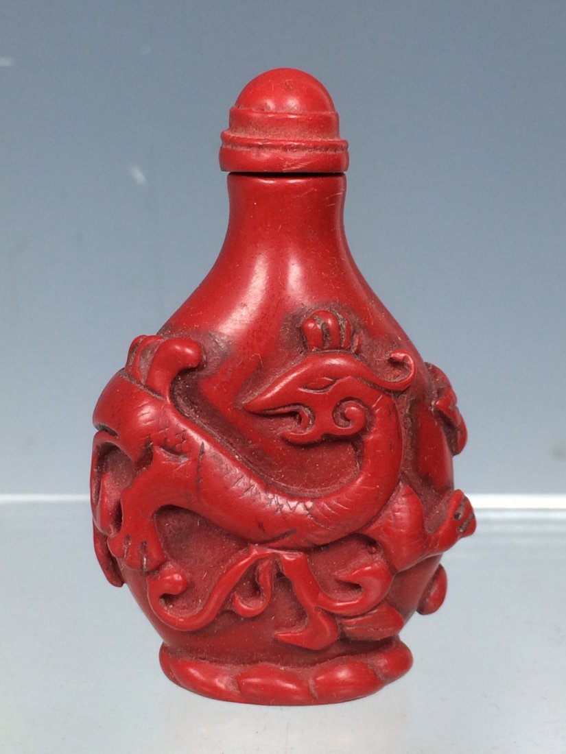 Carved Wood Snuff Bottle (1 of 4)