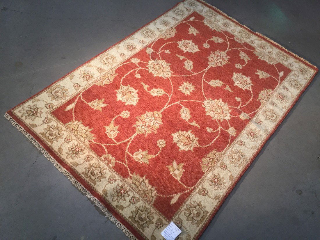6x4  INDIAN HAND KNOTTED WOOL RUG (1 of 5)