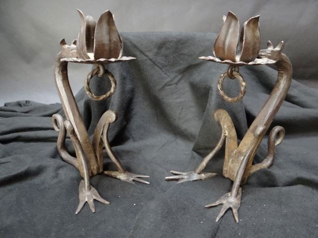 Wrought Iron Dragon Candlesticks Pair (1 of 5)