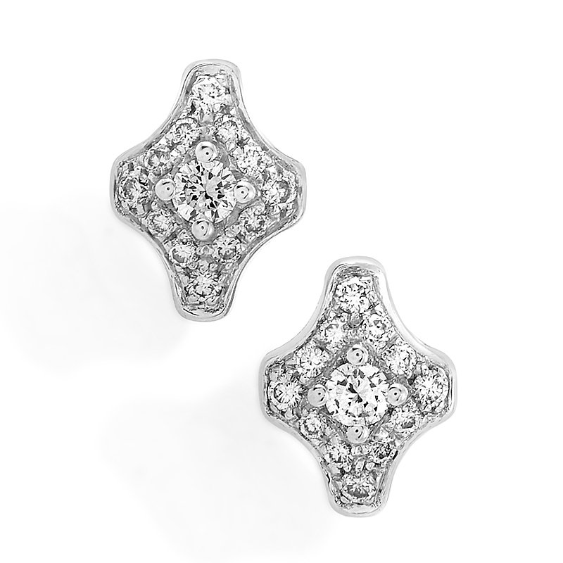 Chimento : Marilyn 18K White Gold Diamond Stud Earrings: From their impeccable polished 18K white gold bodies to the symmetrically arranged diamond setting and lustrous central stones bringing the total diamond weight to 0.32ct, these earrings from Chimento