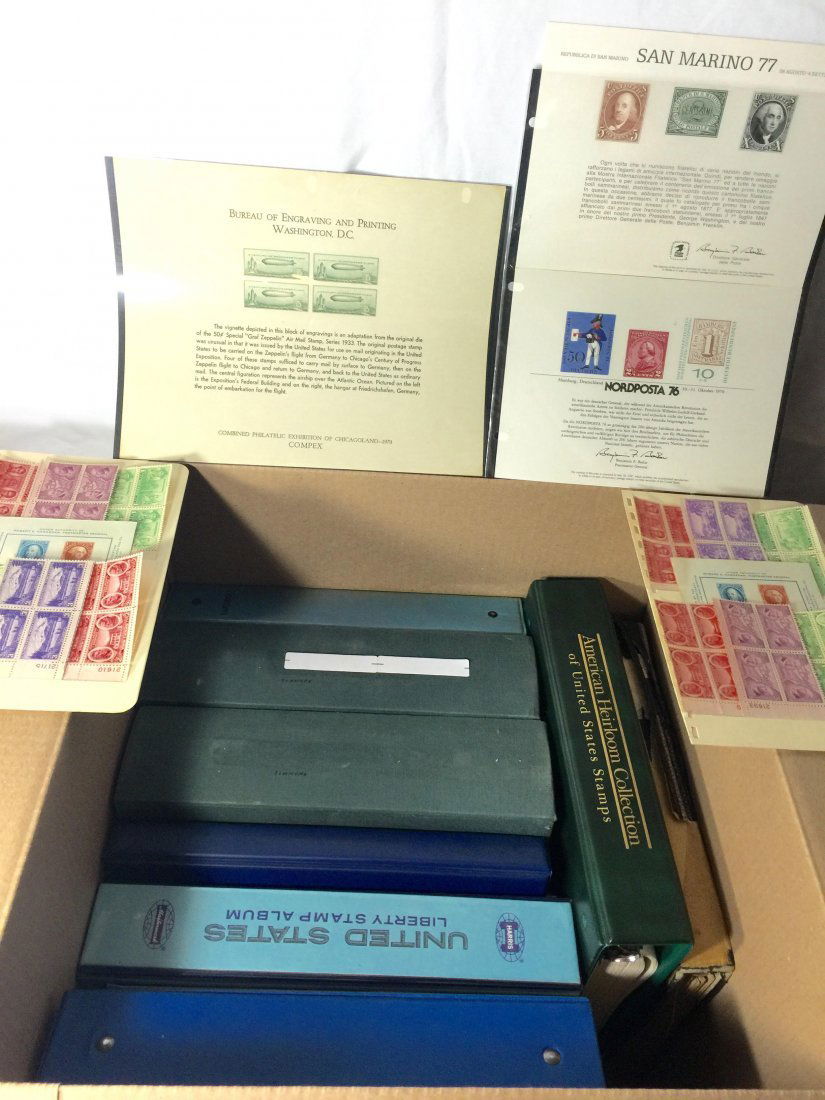 US & WW stamp collection in multiple albums, plate (1 of 3)