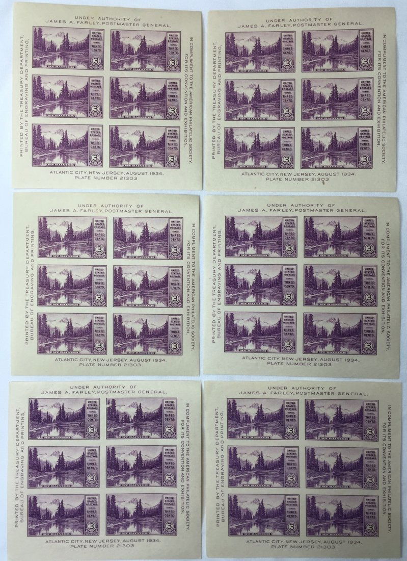 US 6 Unused S/S, 5 MNH S/S #750. (1 of 2)