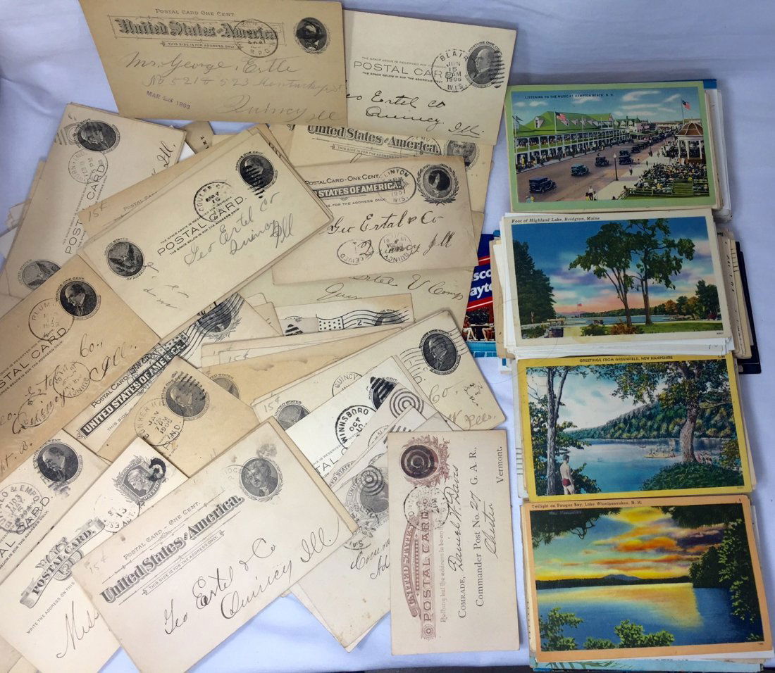 Lot of 400 US early postal cards . (1 of 2)