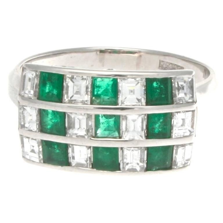 Diamond Emerald Platinum Ring (1 of 5)