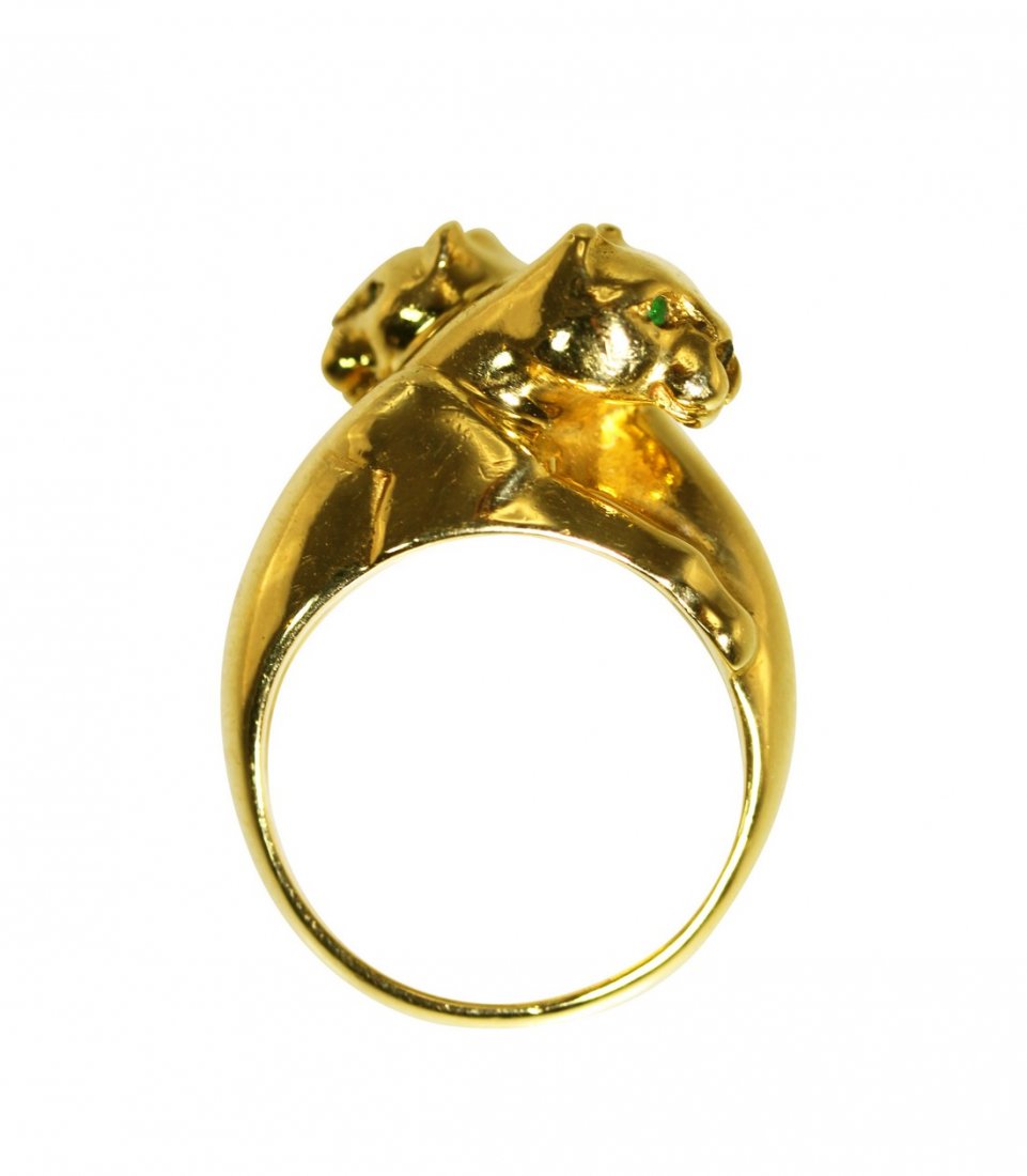 18 Karat Gold “Hugging Panthers" Ring by Cartier (1 of 7)