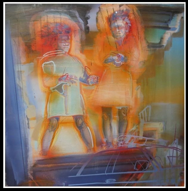 Original Carol Carter Expressionist Art Painting Belle (1 of 4)