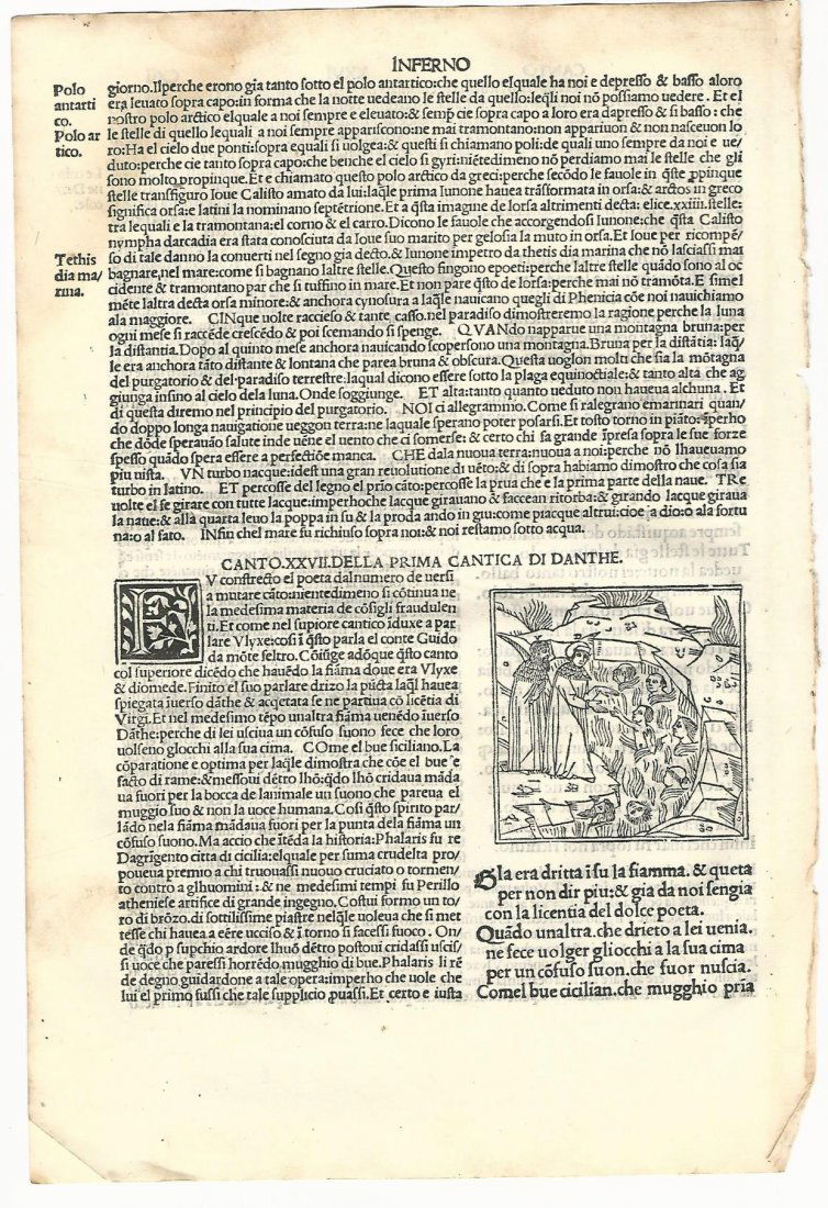 1507 Woodcut Leaf Dante Inferno (1 of 1)