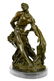 decorative bronze sculpture on marble base - 2