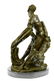 decorative bronze sculpture on marble base - 4