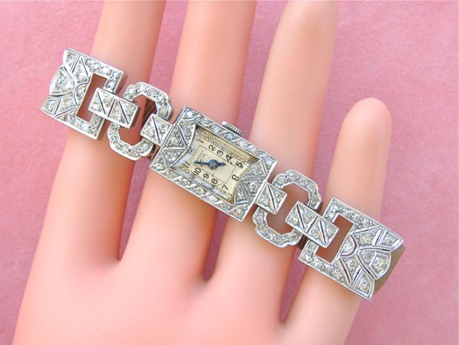 DECO 1.6ctw DIAMOND LADIES COCKTAIL BRACELET SWISS (1 of 4)